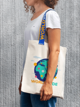 Bavlněná taška Jacquie s žakárovými uchy, 220 g/m²