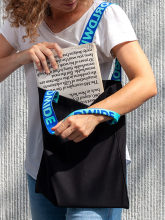 Bavlněná taška Jacquie s žakárovými uchy, 220 g/m²