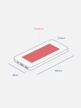 Powerbanka Slate z RPET, 10 000 mAh